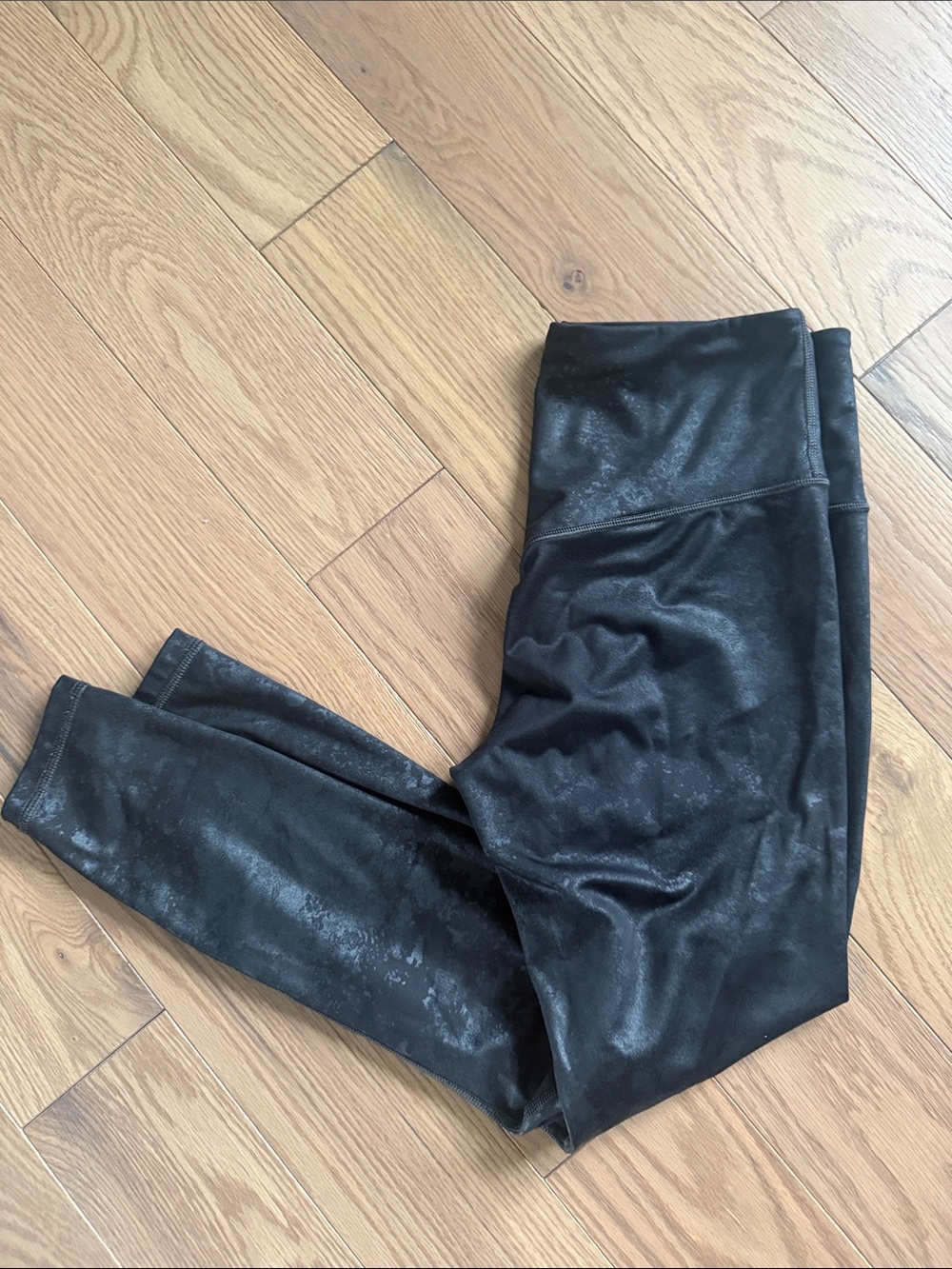 Athleta Black Shiny High-Waist Leggings